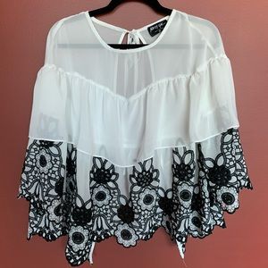 Nasty Gal embroidered Floral top